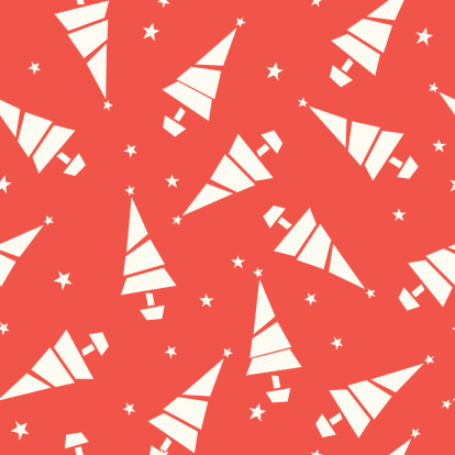Red Repeating Tree Pattern Stock Illustration - Download Image Now ...
