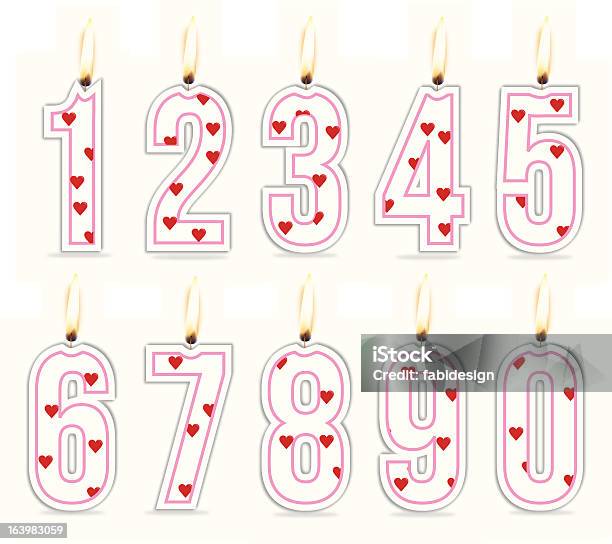 Цифра День Рождения Свечи — стоковая векторная графика и другие изображения на тему Векторная графика - Векторная графика, Весёлый, Вечеринка