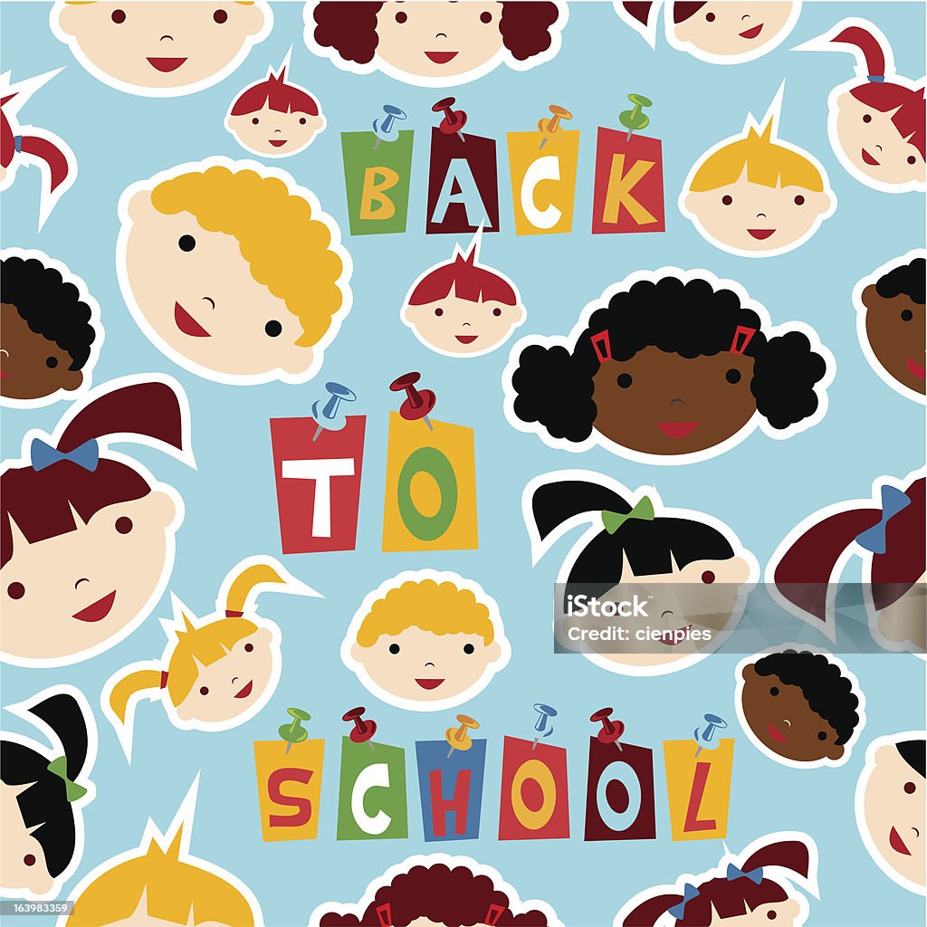 Zurück zu Schule Kinder-Muster - Lizenzfrei Beginn des Schuljahres Vektorgrafik