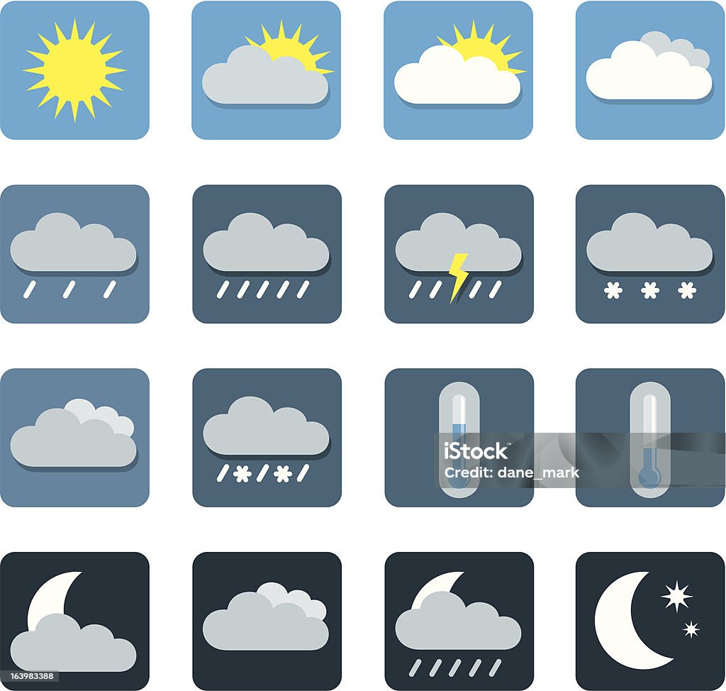 Icônes météo - clipart vectoriel de Climat libre de droits