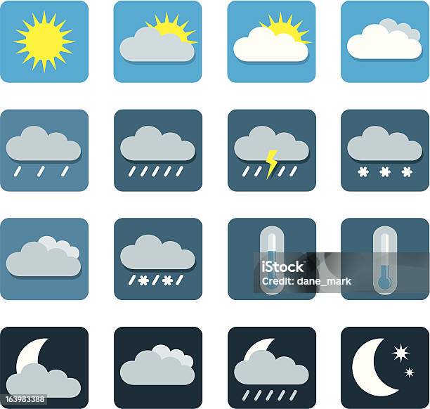 Icônes Météo Vecteurs libres de droits et plus d'images vectorielles de Climat - Climat, Condition, Ensemble d'icônes