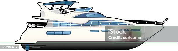 Yacht A Motore - Immagini vettoriali stock e altre immagini di Yacht a motore - Yacht a motore, Illustrazione, Sfondo bianco