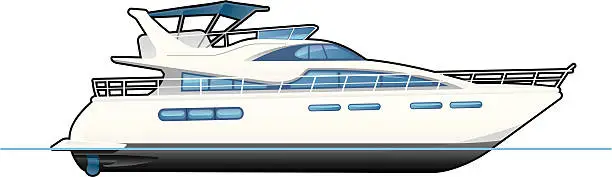 Vector illustration of motor yacht