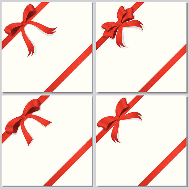 collection of beautiful red bows vector art illustration