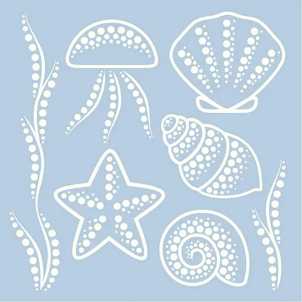 Vector illustration of Sea creatures