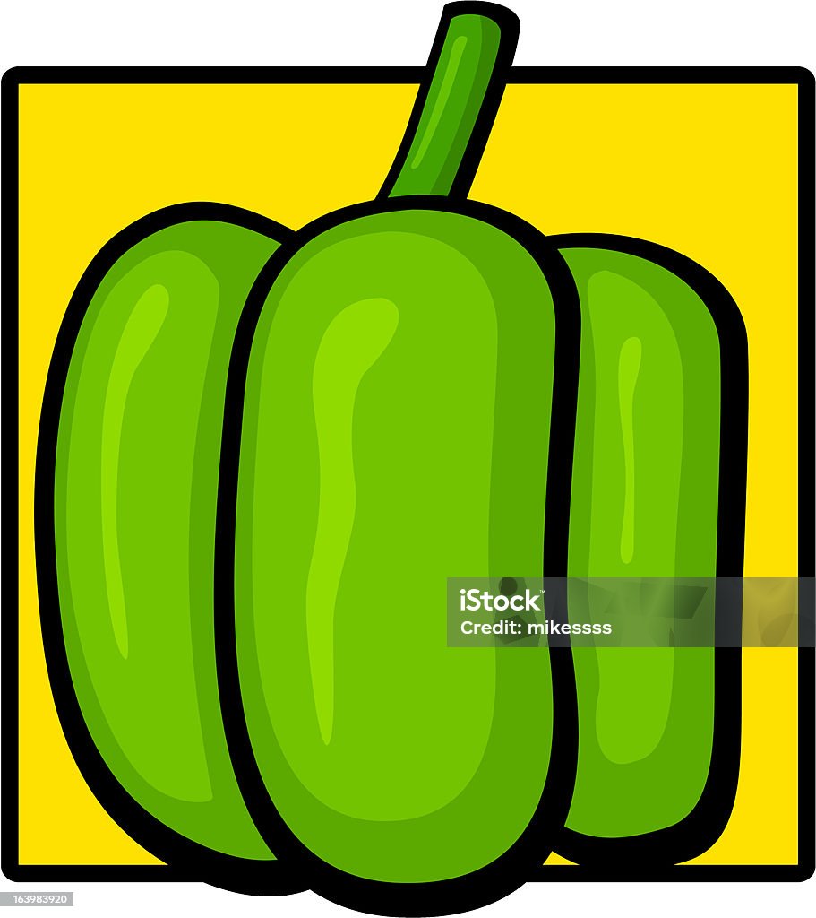 bell ou sweet Poivron vert - clipart vectoriel de Aliment libre de droits