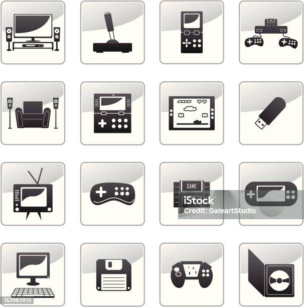 Échelle De Gris Icônes Set 4jeux Vecteurs libres de droits et plus d'images vectorielles de Joystick - Joystick, Ordinateur, Brand Name Video Game