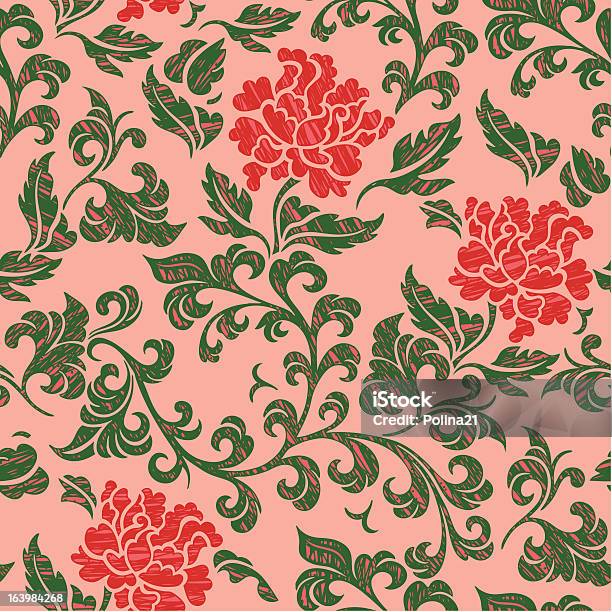 Motif Sans Couture Avec Fleurs Rose Vecteurs libres de droits et plus d'images vectorielles de Art - Art, Arts Culture et Spectacles, Design