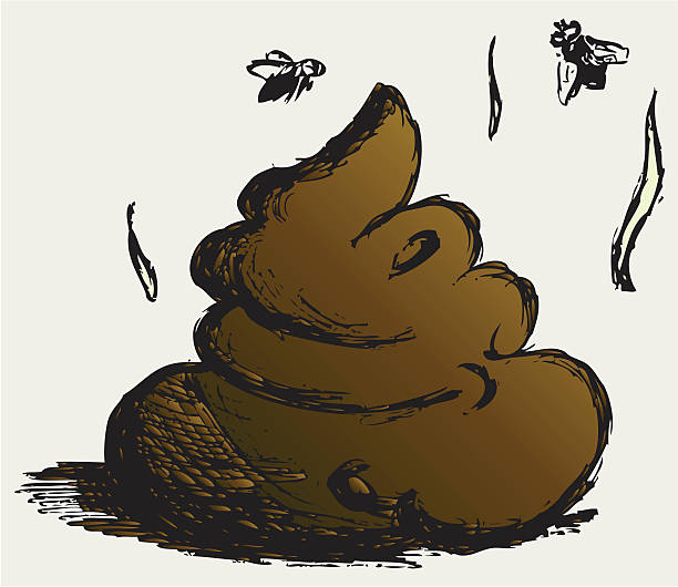 Feces cartoon Feces cartoon. Vector Shit Fly stock illustrations