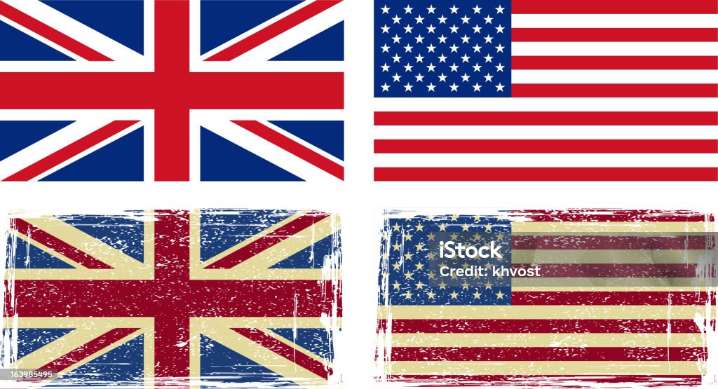 British and American flags. Vector illustration. Included AI and CDR files American Flag stock vector