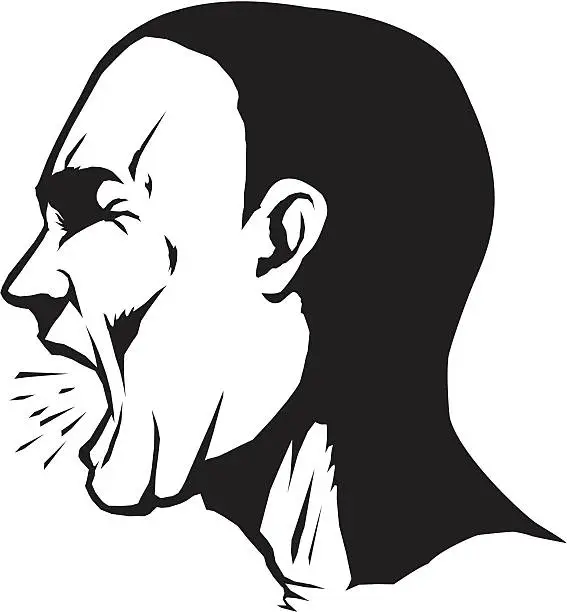 Vector illustration of Yelling man