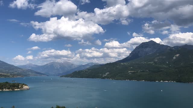 Time lapse of mountain lake in the French Alps