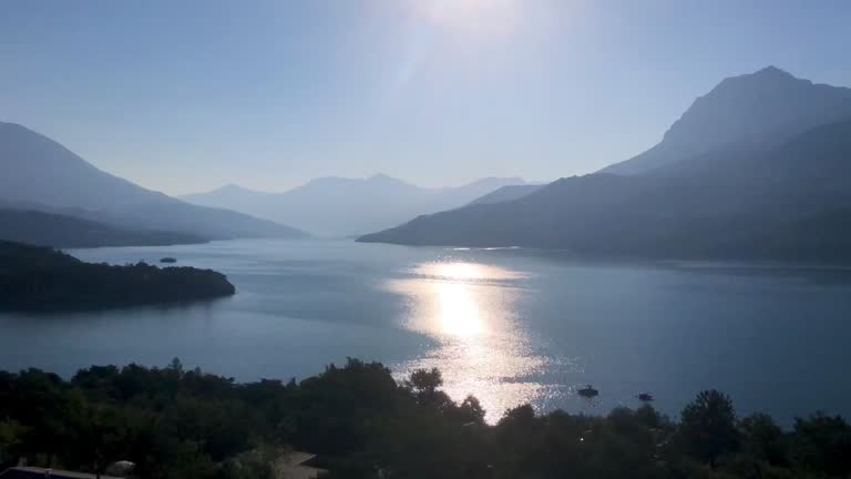 Time lapse of mountain lake in the French Alps