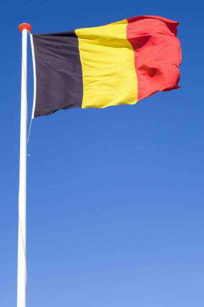 istock Belgian flag flying in the wind 1639885834