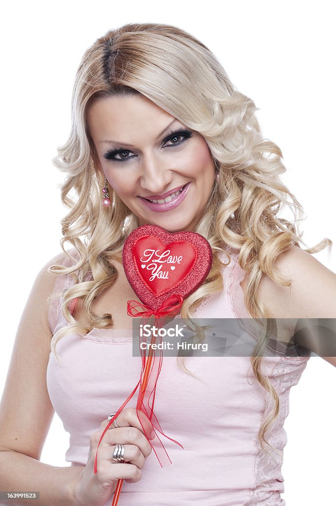 Rubia con corazón - Foto de stock de Adulto libre de derechos