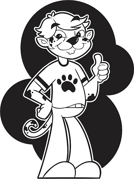 Leopard Boy Mascot vector art illustration