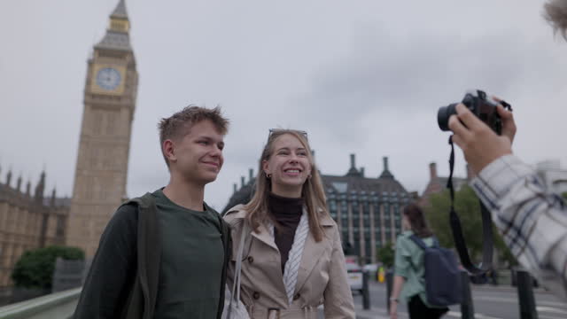 Teenagers sightseeing London, United Kingdom