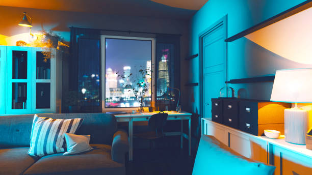 istock Night View from Apartment in the City 1639964388