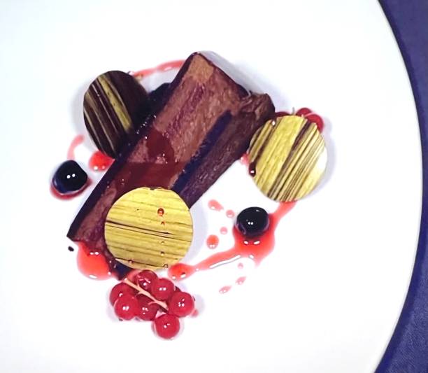 istock Chocolate cake with white and dark chocolate chips 1639969734