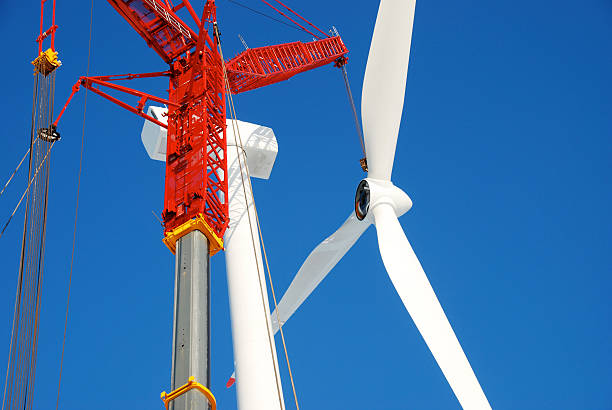 istock construction of wind turbine 163997435