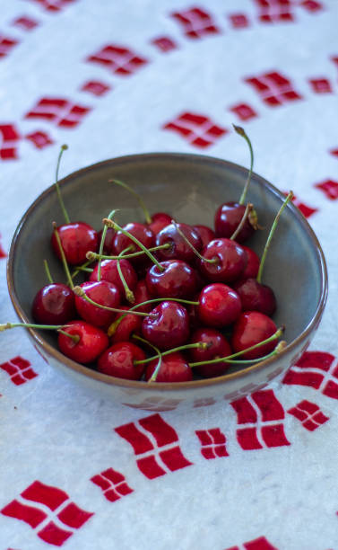 istock Bowl of cherries on table 1639993985