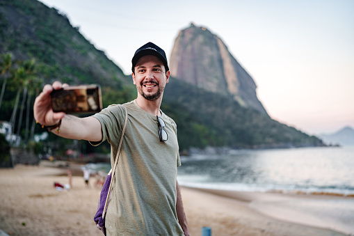 Man taking a selfie at Rio de Janeiro