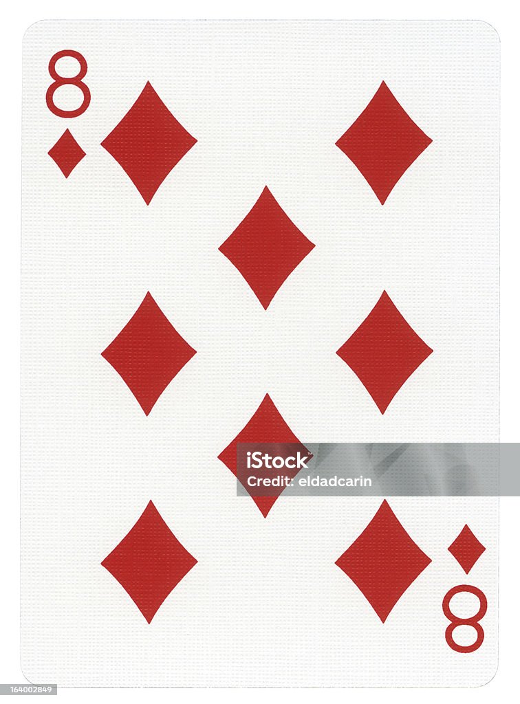 Spielkarte-Karo-Acht - Lizenzfrei Einzelner Gegenstand Stock-Foto