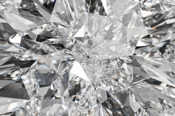 istock Luxury Abstract Realistic Crystals Texture with Prism Spectrum Caustic Reflection Close Up Background 3D rendering 1640040984
