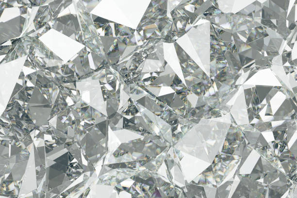 istock Luxury Abstract Realistic Crystals Texture with Prism Spectrum Caustic Reflection Close Up Background 3D rendering 1640041518