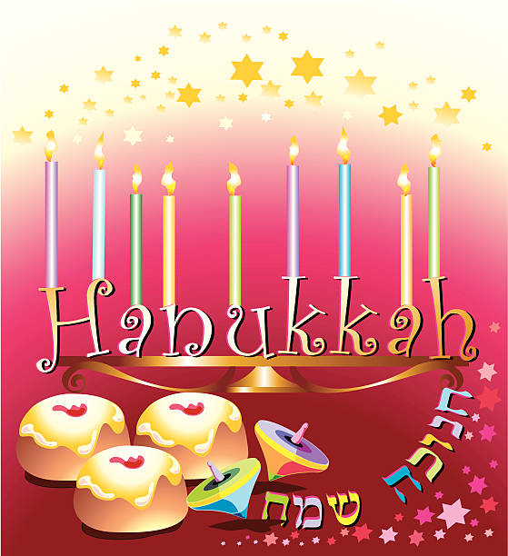 ханука - pinwheel hanukkah blue light stock illustrations