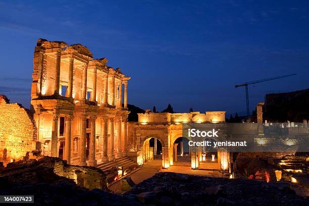 Biblioteca Di Celso Efeso Turchia - Fotografie stock e altre immagini di Efeso - Efeso, Notte, Ambientazione esterna