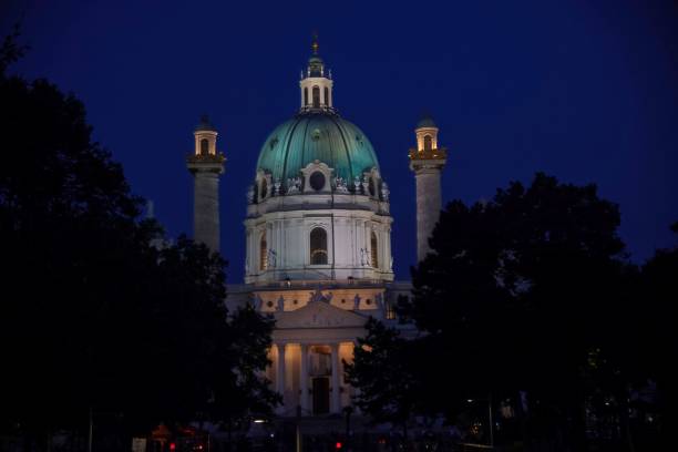 istock Vienna Saint Charles cathedral at night 1640085893
