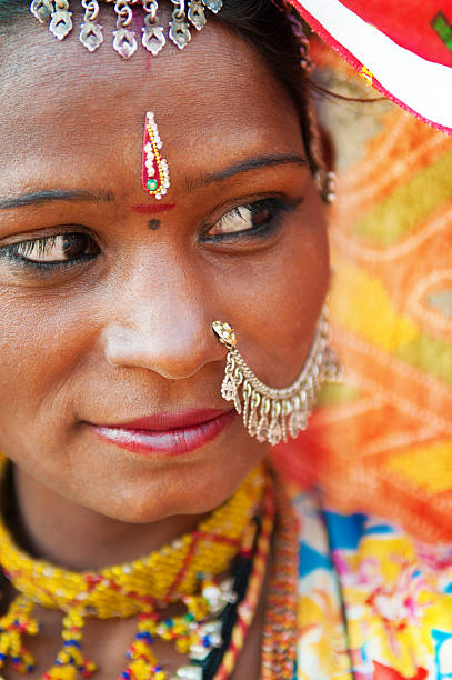 istock Traditional Indian woman looking away 164008952