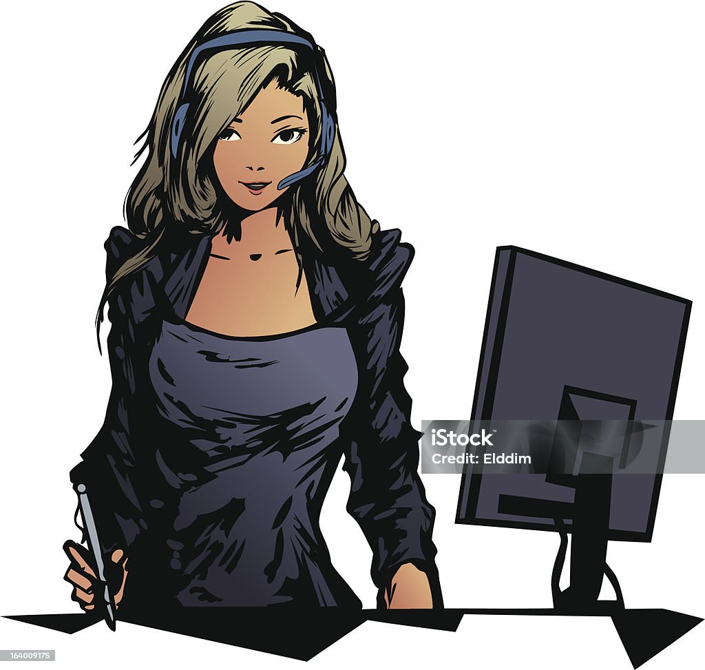 Dispatcheur - clipart vectoriel de Adulte libre de droits