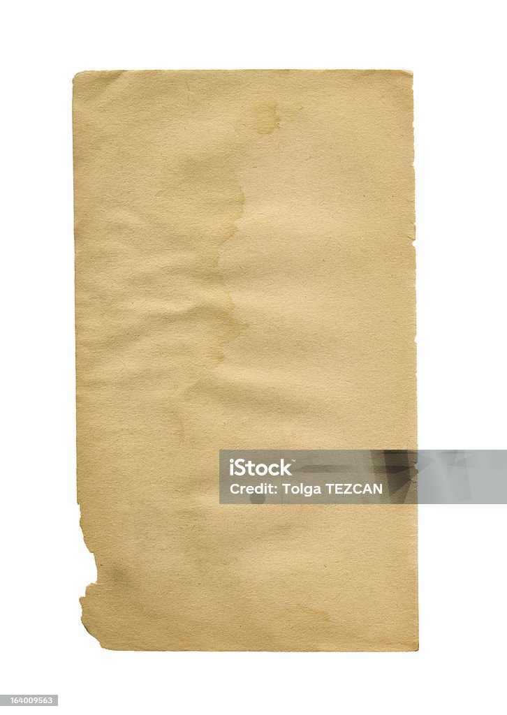 extra large old paper Isolated on white Cut Or Torn Paper Stock Photo