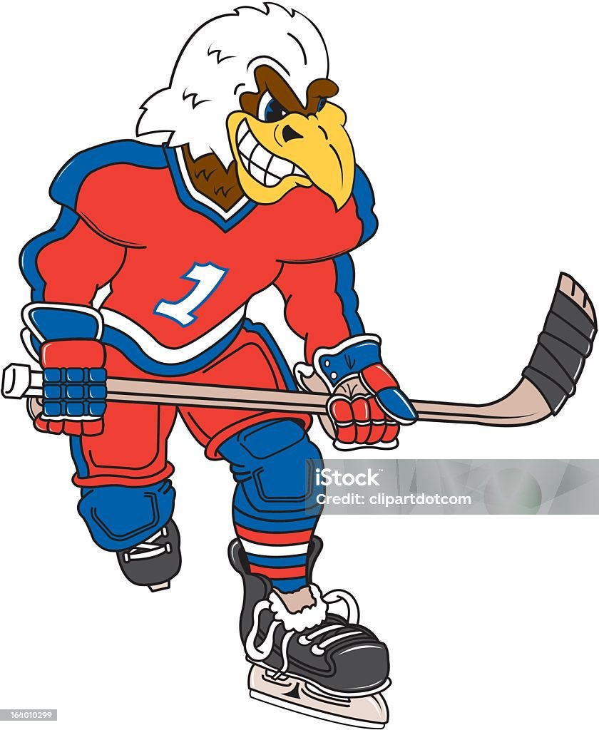 Eagle jugador de Hockey - arte vectorial de Clip Art libre de derechos