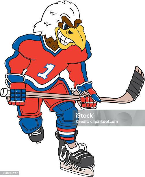 Eagle Hockey Player - Stockowe grafiki wektorowe i więcej obrazów Bez ludzi - Bez ludzi, Białe tło, Clip Art