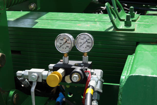 istock Industrial multi-stage centrifugal pump with two measures 1640103690