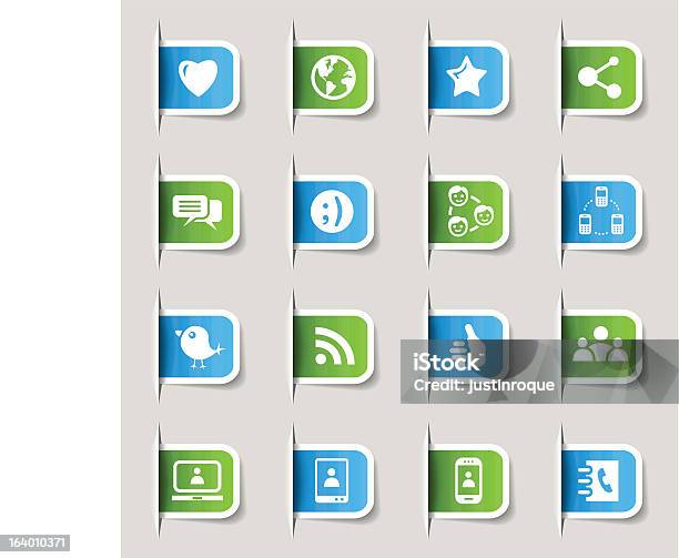 Label Social Media Icons Stock Illustration - Download Image Now - Address Book, Bird, Blue