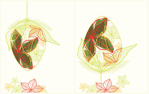 Floral easter egg. Vector vector art illustration