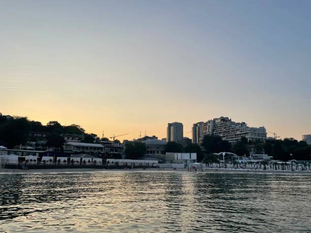View on Odessa city from the sea A beautiful view of Odessa city from the Black Sea odessa beach stock pictures, royalty-free photos & images