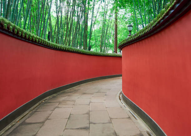 istock Red Wall Path at Wuhou Temple in Chengdu, Sichuan, China 1640126761