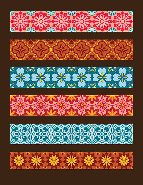 collection of vector seamless floral ornaments vector art illustration