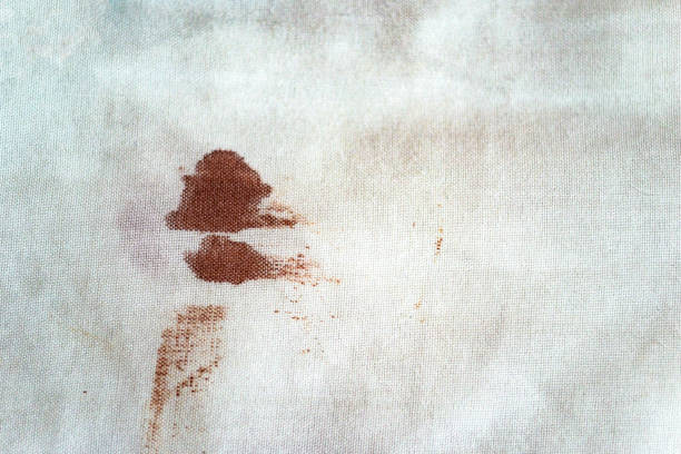 istock Dry blood stain on textile 1640135371