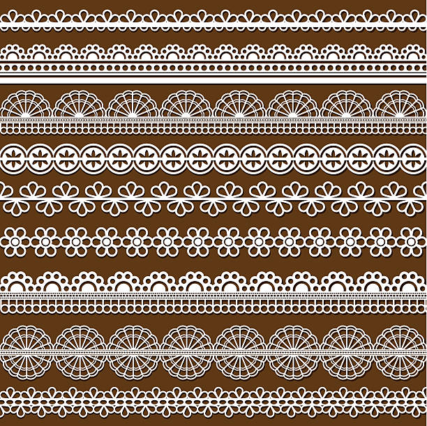 collection of vector lace vector art illustration