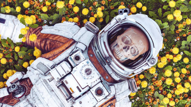 istock Astronaut is dead and lays on his back after failed mission to space 1640154733