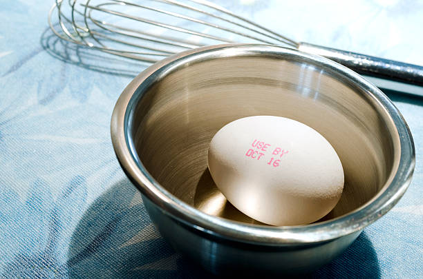 egg with expiration date stock photo