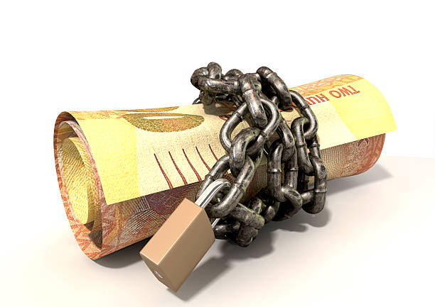 istock Rolled Up And Shackled Rands Laying 164015572