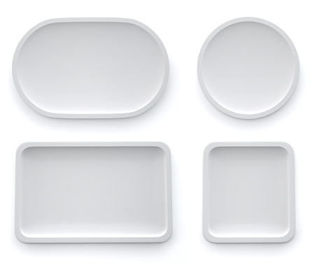 Customisable Badges. Digitally Generated Image isolated on white background