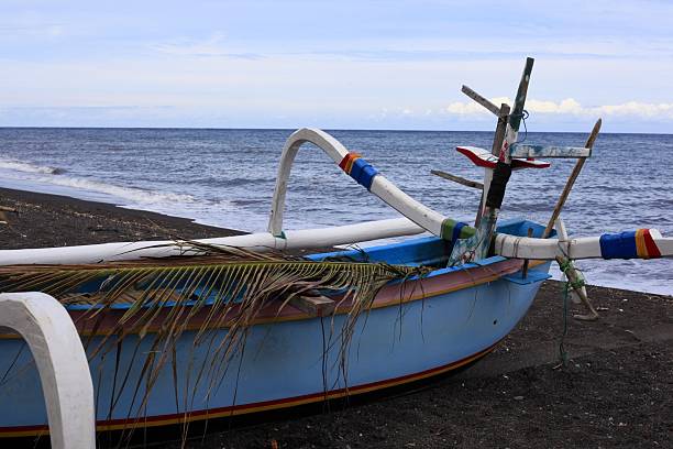 boat on the beach stock photo